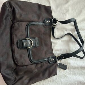Coach Black and Brown Shoulder Bag
